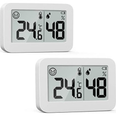 DOOMAY Pack of 2 Mini Hygrometer Indoor Thermometer, Humidity Gauge with ℃, Humidity Meter Digital Temperature Monitor for Humidors Greenhouse Baby Room Cellar Reptiles Incubator Closet