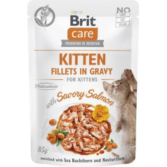 Brit care cat kitten savory salmon pouch 85g