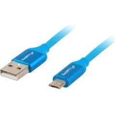 Lanberg premium ca-usbm-20cu-0018-bl kabelis (usb 2.0 — mikro usb tips b; 1,8 m; zils)