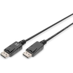 Digitus Displayport savienojuma kabelis ar aizbīdņiem 1080p 60hz fhd tips dp / dp m / m melns 3m