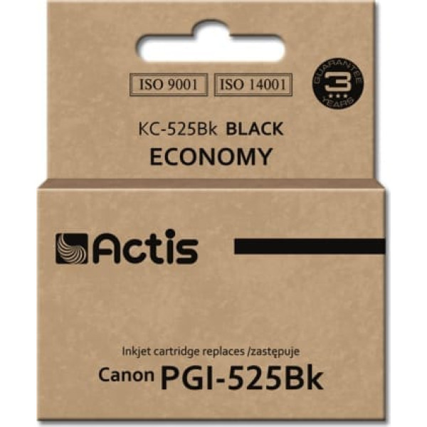 Actis kc-525bk tinte (aizstājēja canon pgi-525gbk; standarta; 20 ml; melna)