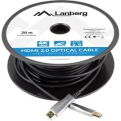 Lanberg kabelis hdmi m/m v2.0 20m optiskais aoc ca-hdmi-20fb-0200-bk