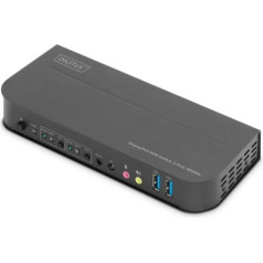 Digitus 2 portu kvm slēdža displeja ports HDMI 2x1 4k 60hz 2xusb audio