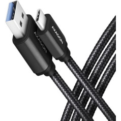 Action Kabelis usb-c - usb-a 3.2 gen 1 bucm3-am20ab, 2m, 3a, alu, pīts, melns