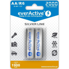 Everactive uzlādējamās baterijas aa 2000 mah - 2 gabali evhrl6-2000