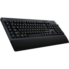 Logitech G613 LIGHTSPEED bezvadu mehāniskā spēļu tastatūra, taustāmi Romer-G slēdži, Bluetooth un 2,4 GHz savienojums, multivides vadīklas, 6 programmējami G taustiņi, QWERTY izkārtojums, melns