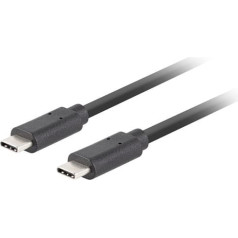 Lanberg usb-c m/m 3.2 gen2 kabelis 1m 10gb/s pd100w ca-cmcm-32cu-0010-bk