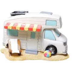 Beautiful Money Box, Money Box, Camper Box, Holiday Fund with Awning and Screw Cap