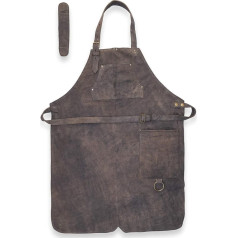 Angus Stoke Henry Leather Apron - Full Leather BBQ Apron - Vintage Leather Apron - BBQ & Cooking Apron