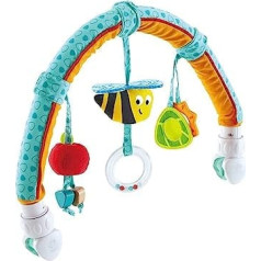 Hape E0023 Garden Friends Arch, bērnu gultiņas rotaļu komplekts, ratiņi un autosēdeklīša rotaļlieta, tirkīzs