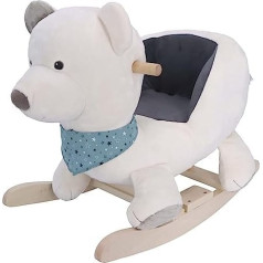 Rocking animal plush polar bear Elia with wooden runners and handles