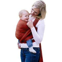 AMAZONAS Carry Sling Terra Baby Carrier Sling Terra - Test Winner at Stiftung Warentest with Top Mark 1.7-510 cm 0-3 Years up to 15 kg in Dark Red