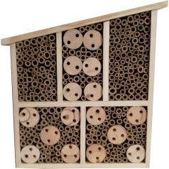 Dehner Natura Insect Hotel Osmia, Approx. 32 x 9 x 30 cm, Pine-, Fir Wood, Bamboo/Plywood, Natural