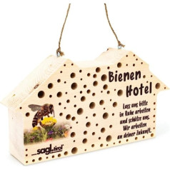 sagl.tirol Kukaiņu viesnīca savvaļas bitēm, kas izgatavota no Šveices priedes koka [100% dabīgs] Bee Hotel kā ligzdošanas palīglīdzeklis ar vairāk nekā 100 caurumiem 3/4/5/6/8/10 mm diametrā I savvaļas bites ligzdošanas palīglīdzeklis I b