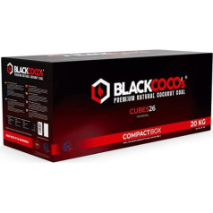 BLACKCOCO's — 20 kg Premium Shisha kokogles, dabīgs kokosrieksts un grils — augstas kvalitātes kokosriekstu briketes ūdens caurulēm un grilam — Shisha Cube ogles un kokogles ar ilgu degšanas laiku