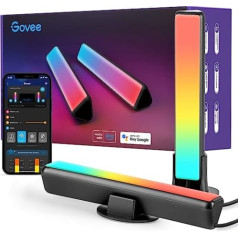 Govee Flow Plus viedā gaismas josla, spēļu lampa, darbojas ar Alexa un Google Assistant, RGBICWW, WiFi, LED, televizora fona apgaismojuma sinhronizācija ar mūziku, LED apkārtējā gaisma spēlēm, dators, televizors