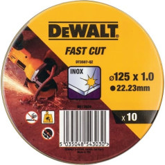 Dewalt Griešanas disks nerūsējošajam tēraudam 125x1mm inox, kanna 10 gab