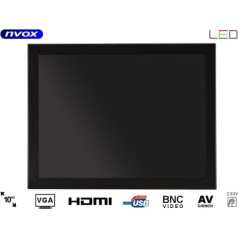 Nvox Monitora atvērts rāmis led 10cali vga hdmi usb bnc av 12v 230v