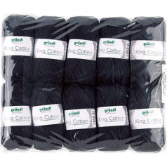 Gründl King Cotton 1 iepakojums 10 x 50g Ball Knitting Vilna/dzija 55% poliakrils un 45% Ēģiptes ķemmētā kokvilna, 28 x 31 x 7 cm