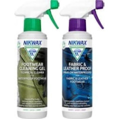Nikwax Kopšanas līdzeklis TWIN Fabric & Leather Spray/Footwear Cleaning Gel Spray 300ml 300ml