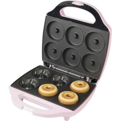 Bestron Bundt cake maker, waffle iron for 6 cute mini cakes, with non-stick coating, 900 watts, colour: pink