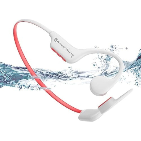 BADENBURG S3 Bone Sound austiņas, peldēšanas austiņas, IP68 ūdensizturīgs, Bluetooth 5.3, bezvadu, Open Ear sporta austiņas, 16 GB atmiņa, MP3, lieliski piemērotas peldēšanai, skriešanai, riteņbraukšanai (balts)