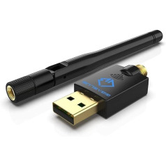 GigaBlue Ultra 600Mbps WiFi 2,4 un 5 GHz USB 2.0 WiFi divjoslu adapteris 5GHz + 2,4GHz 1x 5dBi liela ātruma 802.11ac bezvadu tīkla adaptera WiFi uztvērējs operētājsistēmai Windows / Mac OS / Linux