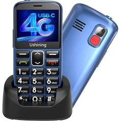 uleway 4G vecākais mobilais tālrunis bez līguma, ilgs gaidīšanas laiks, senioru mobilais tālrunis ar divām SIM kartēm ar SOS avārijas zvana pogu, lielas pogas mobilais tālrunis ar uzlādes staciju, HAC