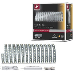 Paulmann 70604 LED Stripe MaxLED 500 Basic Set 5 m Silti balts 2700 K 33 W 230/24 V 75 VA Sudraba LED Strip Light Light