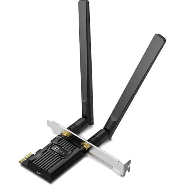 TP-Link Archer TX20E AX1800 Wi-Fi 6 Bluetooth 5.2 PCIe adapteris, maks. 1201Mbps 5GHz un maks. 574Mbps 2.4GHz, WPA3 šifrēšanas standarts, MU-MIMO, atbalsta tikai Windows 11/10 (64-bit)