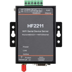 Hf2211 Serial Device Server Rs232 / 485/422 to Wifi Ethernet Dtu Short Message Communication Module Support for Serial 5-36Vdc Data Communication Devices, Industrial Connector