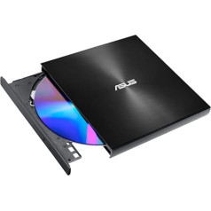 ASUS ZenDrive U8M (SDRW-08U8M-U) Ārējais DVD diskdzinis/rakstītājs (USB-C interfeiss, savietojams ar Windows un Mac OS, M-DISC atbalsts, plaši dublēšanas risinājumi) Melns
