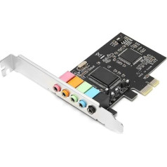 PUSOKEI PCI-E audio skaņas karte, galddatora CMI8738 5.1 daudzkanālu audio mikroshēmas skaņas karte ar draivera kompaktdisku, PCIe 5.1 skaņas karte operētājsistēmai Windows 7/Vista/XP 32/64 bitu