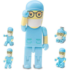 64GB USB Flash Drive Cartoon Doctor Model USB 2.0 Memory Stick for External Data Storage - Blue