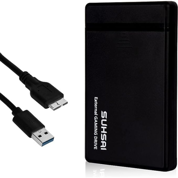 SUHSAI ārējais spēļu disks klēpjdatora galddatoram Portatīvais USB 3.0 cietā diska paplašināšanas krātuves dublēšanas spēļu disks Xbox PS4 PS3 konsolēm (320 GB)