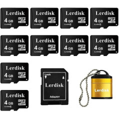 Lerdisk Factory Wholesale 10-Pack Micro SD Card 4GB MicroSDHC Produced by 3C Group Authorized Licencee (4GB)