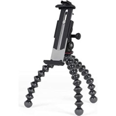 JOBY GripTight GorillaPod Tablet PRO 2, kompakts statīvs, planšetdatora turētājs vieddarbam, video skatīšanās, videozvani, biroja piederumi, fotoattēlu un video veidošana, līdz 23,5 cm plati planšetdatori