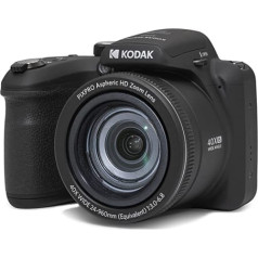 KODAK PIXPRO Astro Zoom AZ405-BK 20MP digitālā kamera ar 40x optisko tālummaiņu, 24mm platleņķi, 1080P Full HD video un 3