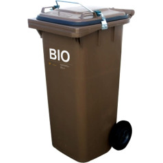 Контейнер-корзина, ведро ГАСТРО с плотной крышкой для отходов био пищевых отходов - коричневый 240л