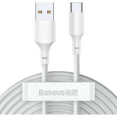 2x USB kabelis USB-C ātra uzlāde Barošanas piegāde Ātrā uzlāde 40 W 5 A 1,5 m balts