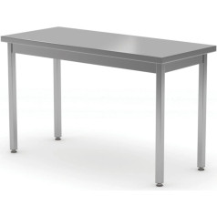 Centrālais tērauda darba virsmas galds Kitchen Line 800 x 600 x 850 mm - Hendi 816196