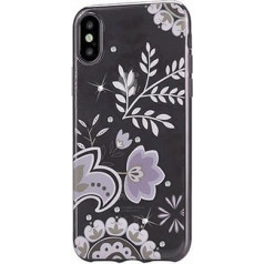 Devia Bloosom Aizmugurējais Silikona Apvalks ar Swarovski Kristāliem priekš Apple iPhone X / XS Sudrabs