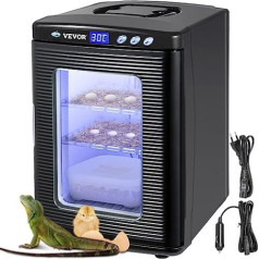 Happybuy Reptile Incubator 25 L Zinātniskās laboratorijas inkubators dzesēšana un apkure 5-60 °C 12 V / 110 V Darbs maziem rāpuļiem (melns)