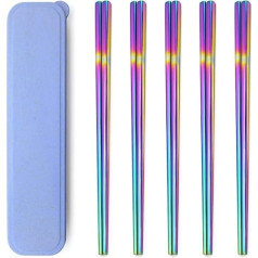 304 nerūsējošā tērauda varavīksnes irbulīši, pulēti daudzkrāsaini atkārtoti lietojami trauku mazgājamā mašīnā droši neslīdoši dāvana virtuves vakariņām (kvadrātveida)
