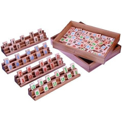 LOGOPLAY Rummy – Board Game – Tile Game with 108 Pieces with a Very Elegant Design Made from Samena and Hevea Wood