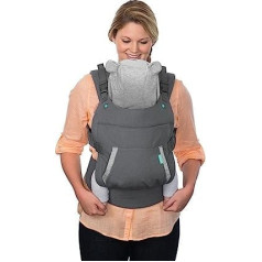 Infantino Cuddle Up Baby Carrier — Ergonomisks bērnu pārvadātājs ar Teddy kapuci un regulējamām plecu siksnām — zīdaiņiem un maziem bērniem no 5,4 līdz 18 kg