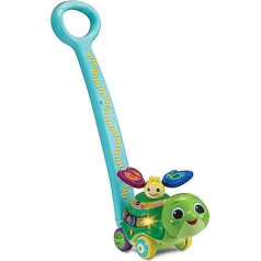 Vtech 2-in-1 Push & Discover Bruņurupucis, Baby Walker ar skaņām, mūziku un frāzēm, mazuļu muzikāla rotaļlieta ar mācību spēlēm un kustību sensoriem, pirmsskolas vecuma rotaļlieta ar faktūrām un gaismām, vecumā no 12 līdz 36 mēnešiem