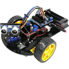 AZDelivery Smart Tracking Robot 2WD komplekts DIY mācību robota automašīna 2WD ultraskaņas sensora moduļa infrasarkanā tālvadības pults sākuma komplekts, ietver e-grāmatu
