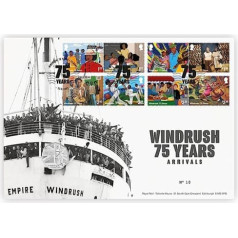 Royal Mail & Royal Mint Windrush: 75 gadi pastmarkas un izcili 50p monētu vāki