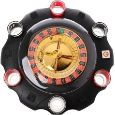 TX GIRL Electronic Roulette Wheel Drinking Game Set Roulette Adult Party Casino Art 6 Shot Glasses Roulette Equipment Game, 27cm